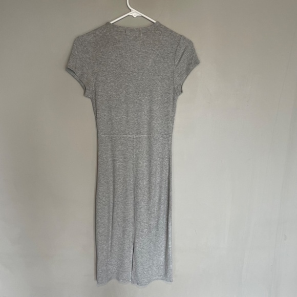 Grey O-Ring Zipper Midi Dress Medium - Picture 8 of 10